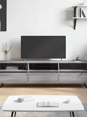VidaXL Tv-meubel 150x30x44,5 cm bewerkt hout grijs sonoma eikenkleurig