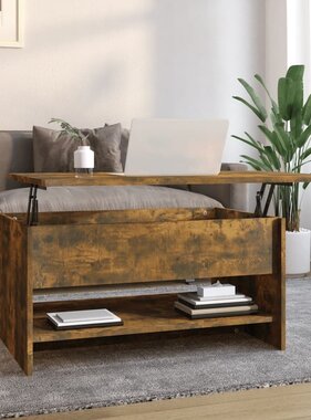 VidaXL Salontafel 80x50x40 cm bewerkt hout gerookt eikenkleurig