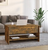 VidaXL Salontafel 80x50x40 cm bewerkt hout gerookt eikenkleurig