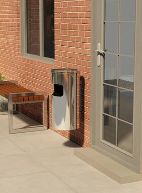 VidaXL Wandasbak/prullenbak roestvrij staal 26 L