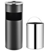 VidaXL Asbak/prullenbak Hotel 30 L staal grijs