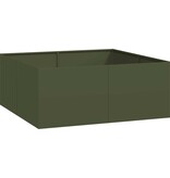 VidaXL Plantenbak 100x100x40 cm staal olijfgroen