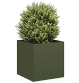 VidaXL Plantenbak 40x40x40 cm koudgewalst staal olijfgroen