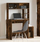 VidaXL Bureau met schappen 100x45x140 cm bewerkt hout gerookt eiken