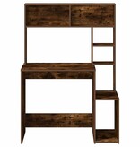 VidaXL Bureau met schappen 100x45x140 cm bewerkt hout gerookt eiken