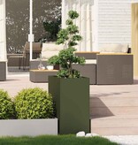 VidaXL Plantenbak 40x80x80 cm staal olijfgroen