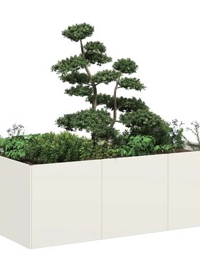 VidaXL Plantenbak 120x80x40 cm staal wit