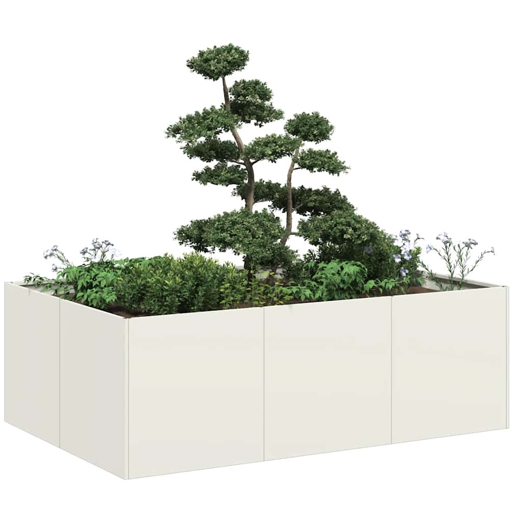 VidaXL Plantenbak 120x80x40 cm staal wit