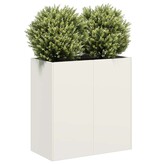 VidaXL Plantenbak 40x40x80 cm koudgewalst staal wit