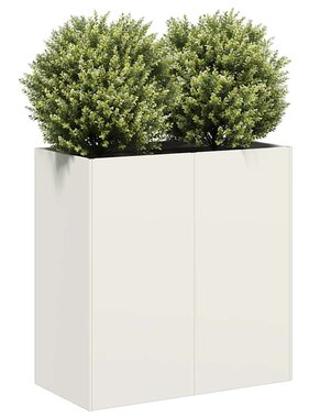 VidaXL Plantenbak 40x40x80 cm koudgewalst staal wit
