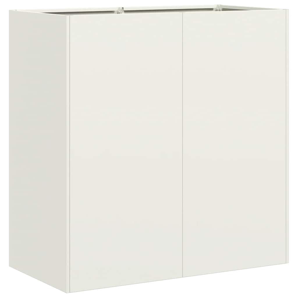 VidaXL Plantenbak 40x40x80 cm koudgewalst staal wit