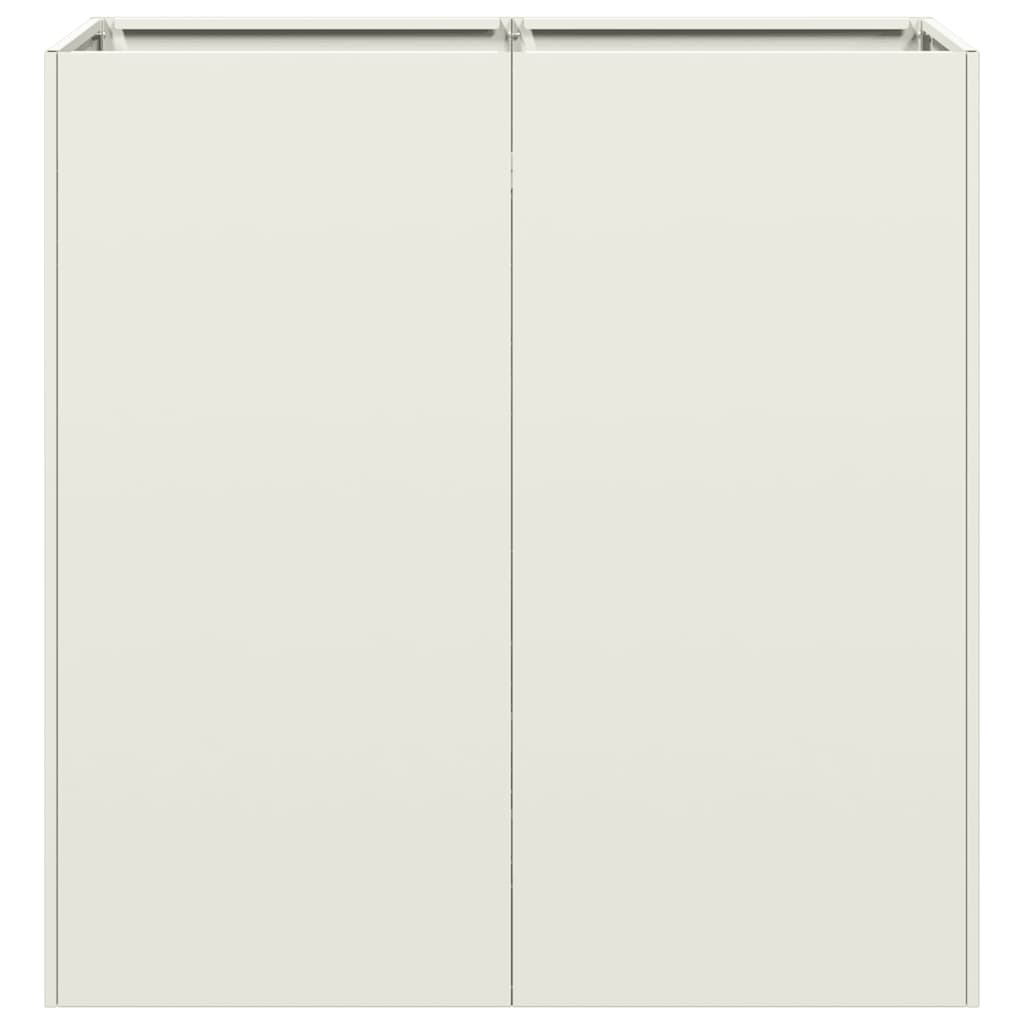 VidaXL Plantenbak 40x40x80 cm koudgewalst staal wit