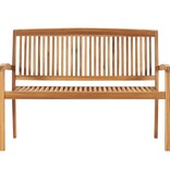 VidaXL Tuinbank 2-zits stapelbaar 128,5 cm massief teakhout