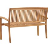 VidaXL Tuinbank 2-zits stapelbaar 128,5 cm massief teakhout