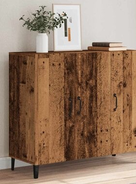 VidaXL Dressoir 90x34x80 cm bewerkt hout oud houtkleurig