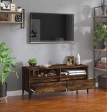 VidaXL Tv-meubel 100x34,5x44,5 cm bewerkt hout gerookt eikenkleurig