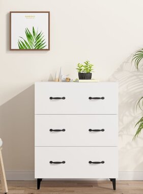 VidaXL Dressoir 69,5x34x90 cm bewerkt hout wit