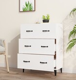 VidaXL Dressoir 69,5x34x90 cm bewerkt hout wit