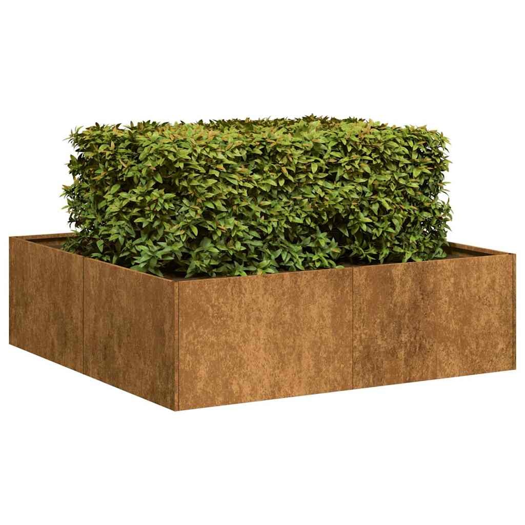 VidaXL Plantenbak roestig 100x100x30 cm weervast staal