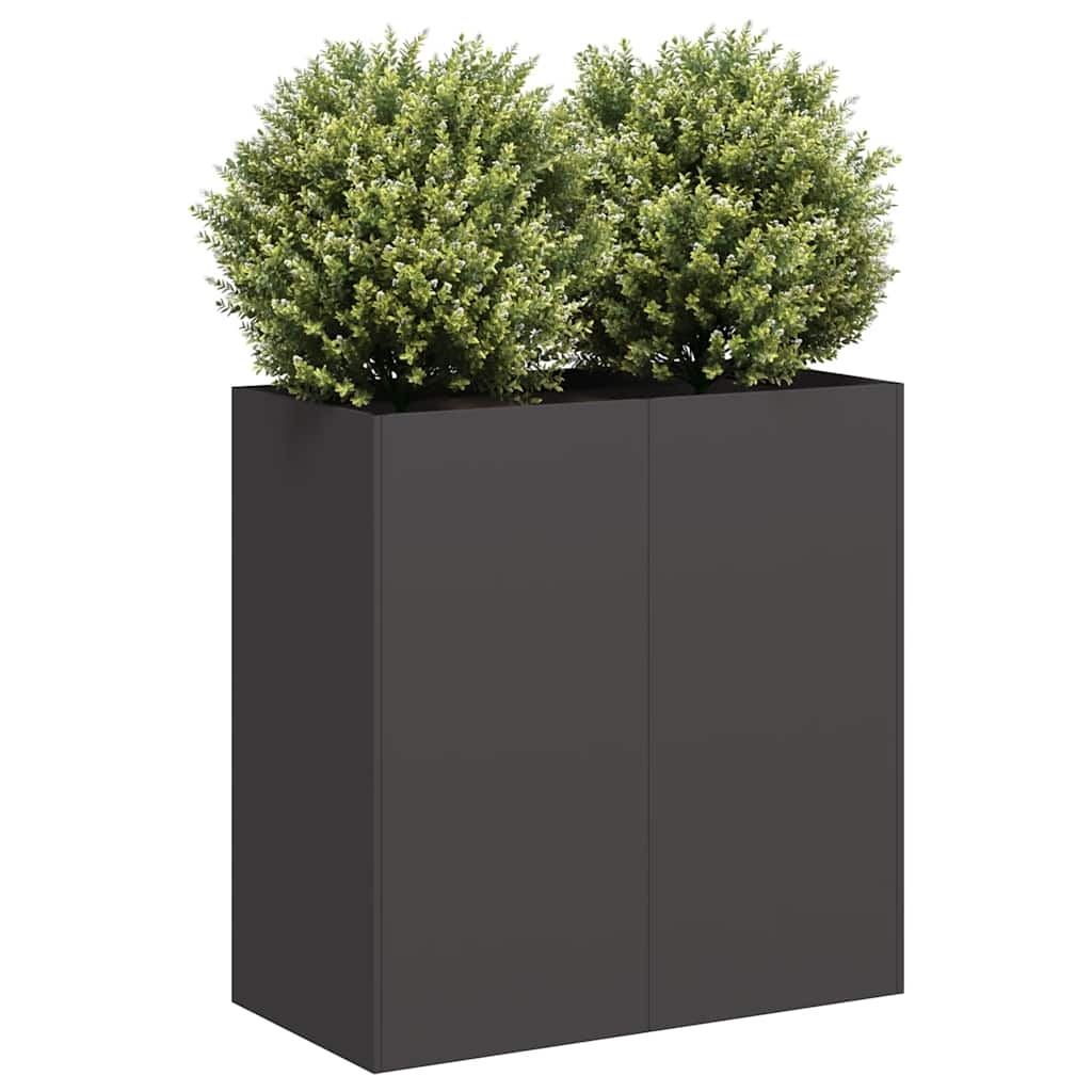 VidaXL Plantenbak 80x40x80 cm koudgewalst staal zwart