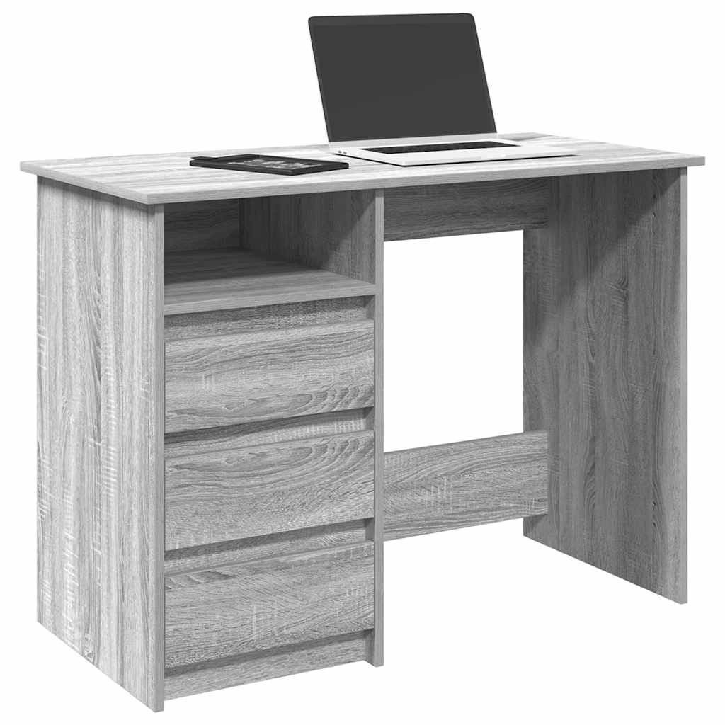 VidaXL Bureau 102x50x75 cm bewerkt hout grijs sonoma eikenkleurig