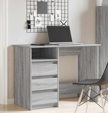 VidaXL Bureau 102x50x75 cm bewerkt hout grijs sonoma eikenkleurig