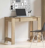 VidaXL Bureau 100x45x75 cm bewerkt hout sonoma eikenkleurig