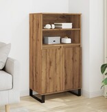 VidaXL Hoge kast 60x36x110 cm bewerkt hout artisanaal eikenkleur