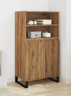 VidaXL Hoge kast 60x36x110 cm bewerkt hout artisanaal eikenkleur