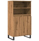 VidaXL Hoge kast 60x36x110 cm bewerkt hout artisanaal eikenkleur