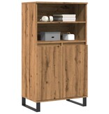 VidaXL Hoge kast 60x36x110 cm bewerkt hout artisanaal eikenkleur