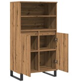 VidaXL Hoge kast 60x36x110 cm bewerkt hout artisanaal eikenkleur