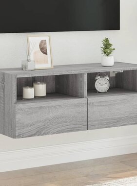 VidaXL Tv-wandmeubel 80x30x30 cm bewerkt hout grijs sonoma eikenkleur