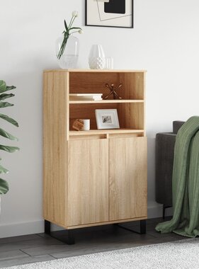 VidaXL Hoge kast 60x36x110 cm bewerkt hout sonoma eikenkleurig