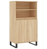 VidaXL Hoge kast 60x36x110 cm bewerkt hout sonoma eikenkleurig