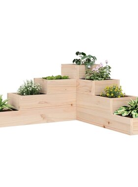 VidaXL Plantenbak 4-laags 80,5x79x36 cm massief grenenhout
