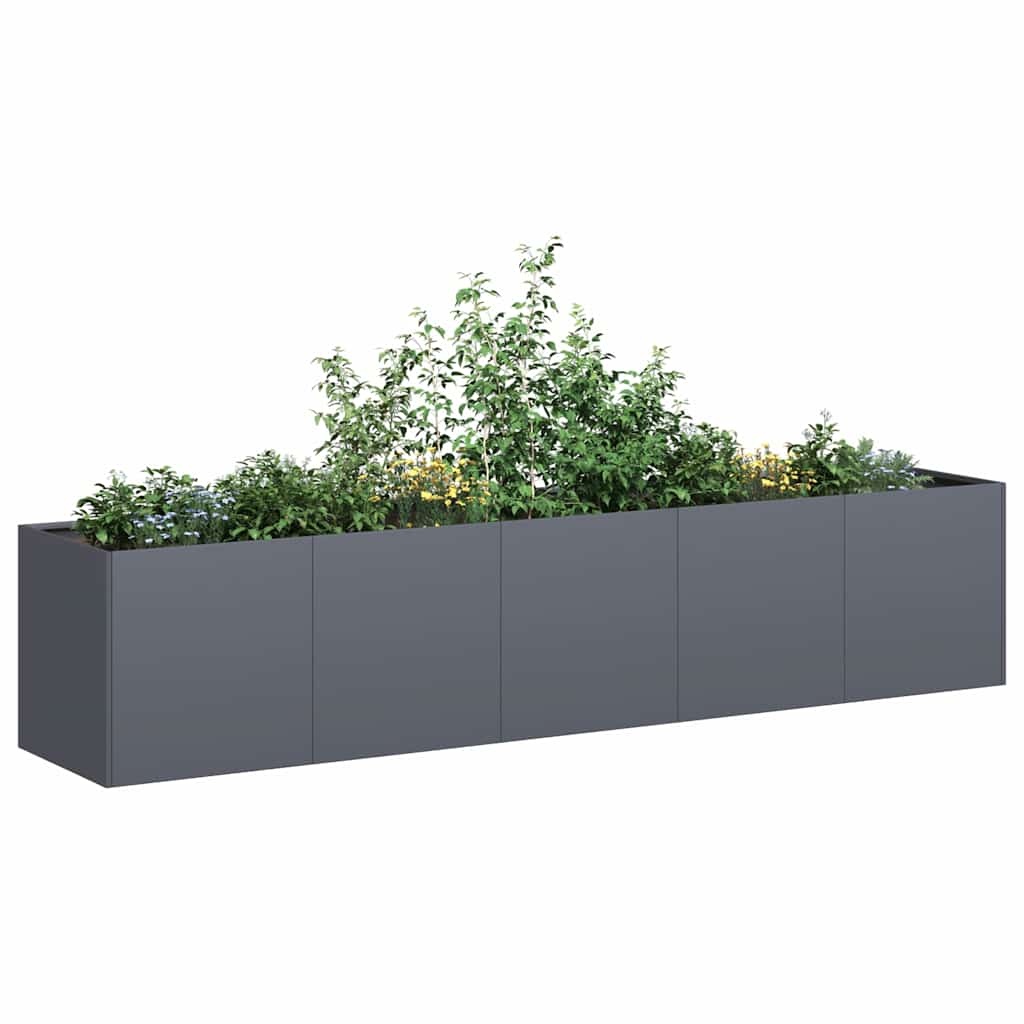 VidaXL Plantenbak 200x40x40 cm koudgewalst staal antracietkleurig