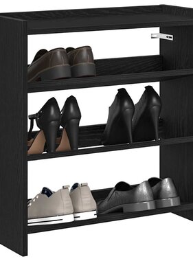 VidaXL Schoenenrek 60x25x62 cm bewerkt hout zwart