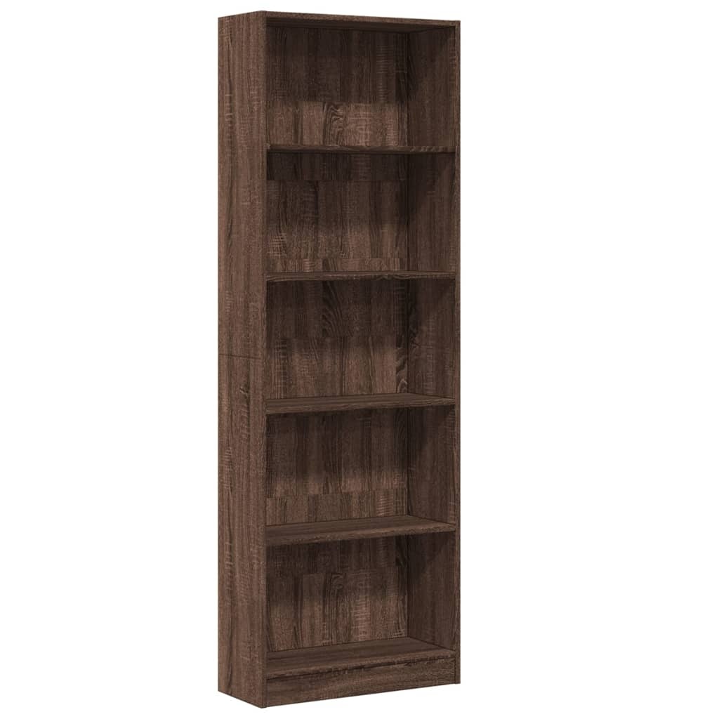 VidaXL Boekenkast 60x24x176 cm bewerkt hout bruin eikenkleurig