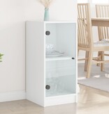 VidaXL Bijzetkast met glazen deuren 35x37x75,5 cm wit