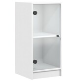 VidaXL Bijzetkast met glazen deuren 35x37x75,5 cm wit