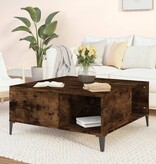 VidaXL Salontafel 80x80x36,5 cm bewerkt hout gerookt eikenkleurig