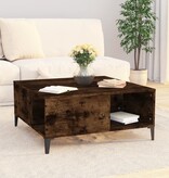 VidaXL Salontafel 80x80x36,5 cm bewerkt hout gerookt eikenkleurig