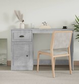 VidaXL Bureau met lade 115x50x75 cm bewerkt hout betongrijs