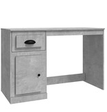 VidaXL Bureau met lade 115x50x75 cm bewerkt hout betongrijs