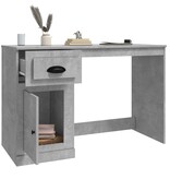 VidaXL Bureau met lade 115x50x75 cm bewerkt hout betongrijs