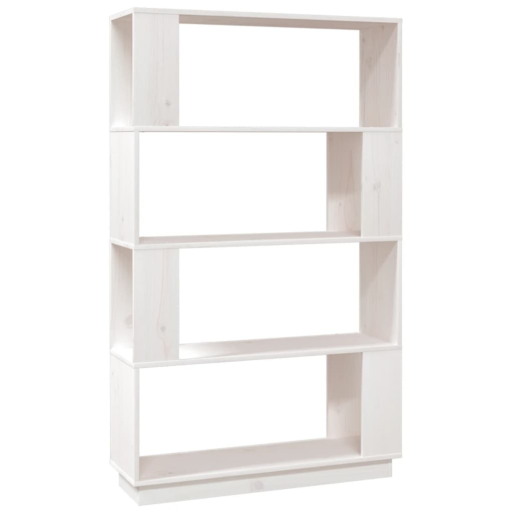 VidaXL Boekenkast/kamerscherm 80x25x132 cm massief grenenhout wit