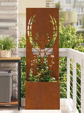 VidaXL Tuinplant met Decoratief Paneel Roestig 50 x 140 cm