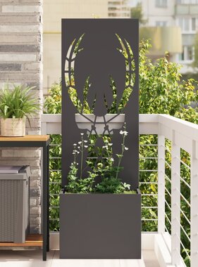 VidaXL Tuinplant met Decoratief Paneel Zwart 50 x 140 cm