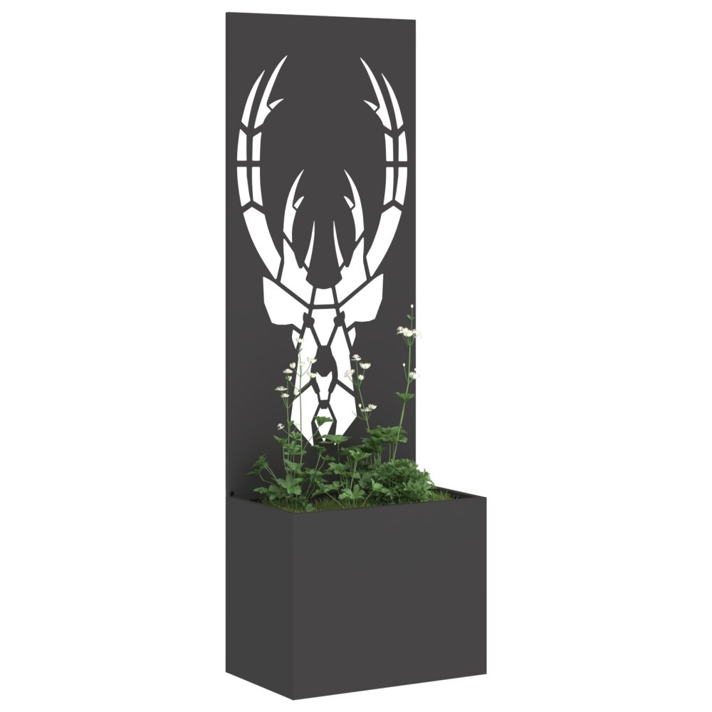 VidaXL Tuinplant met Decoratief Paneel Zwart 50 x 140 cm